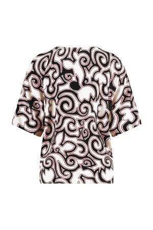 Studio Anneloes Studio Anneloes brigitta tulip top 11319 T-shirt Korte mouw 1190 off white/black