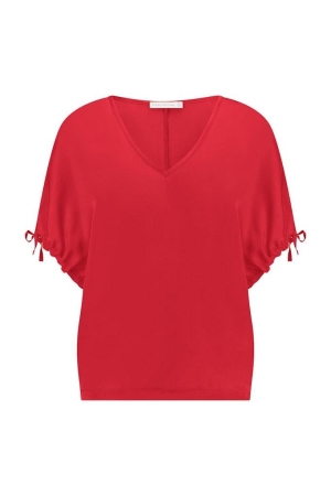Studio Anneloes Studio Anneloes aveline satin top 11430 T-shirt Korte mouw 3700 red