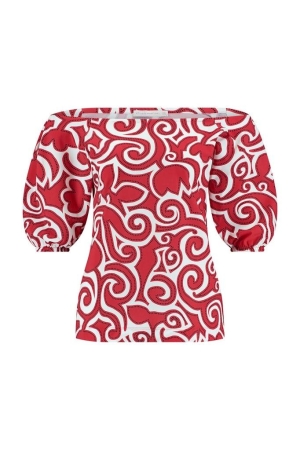 Studio Anneloes Studio Anneloes manon tulip top 11314 Tops en Singlets 3711 red/offwhite