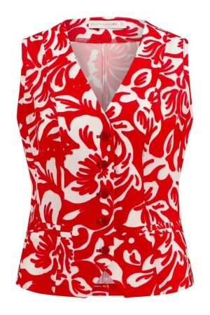 Studio Anneloes Studio Anneloes bruno flower gilet 11350 Gilets 3711 deep red/offwhite