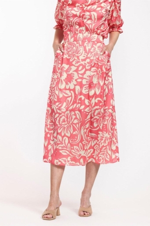Studio Anneloes Studio Anneloes yfke satin flower skirt 11354 3311 new coral/off white