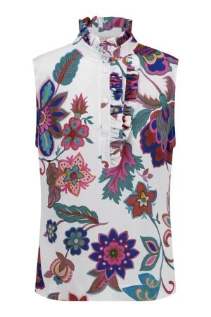 Studio Anneloes Studio Anneloes odette flower sls top 11393 Blouse 1149 offwhite/dark pink