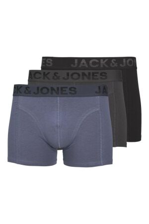 Jack & Jones Jack & Jones jacshade solid trunks 3 pack noos 12250607 Boxershorts black asphalt - vintage indigo