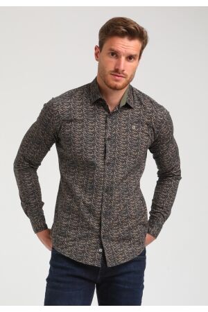 Gabbiano Gabbiano 334752 overhemd Overhemd 4412 khaki brown