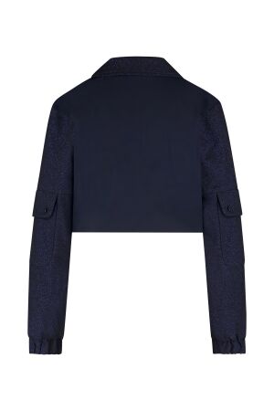 ZIP73 ZIP73 cropped blazer glitter classic blue w24/602/01/410 Blazers 410 classic blue