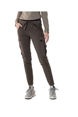 ZIP73 ZIP73 broek cargo pinstripe taupe w24/611/01/205 Cargobroeken 205 taupe