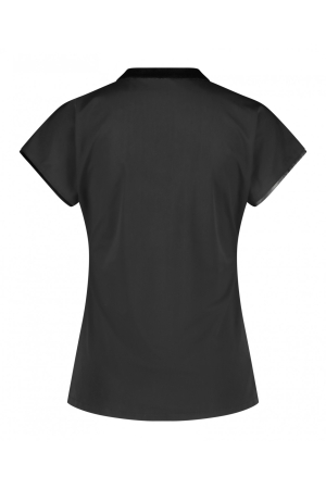 ZIP73 ZIP73 top k.mouw velvet zwart w24/617/01/001 T-shirt Korte mouw 001 zwart