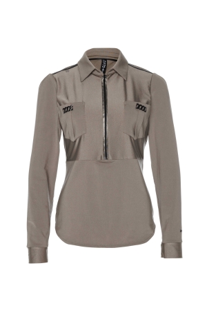 ZIP73 ZIP73 top rits l.mouw champagne w24/623/01/255 T-shirt Lange mouw 255 champagne