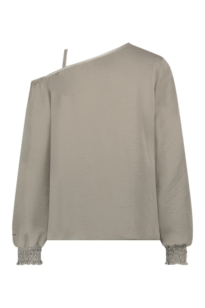 ZIP73 ZIP73 top a-symm. uni champagne w24/627/03/255 T-shirt Lange mouw 255 champagne