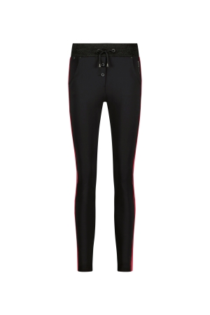 ZIP73 ZIP73 broek boord zwart/lipstick red w24/714/06/019 Broek 019 zwart/lipstick red
