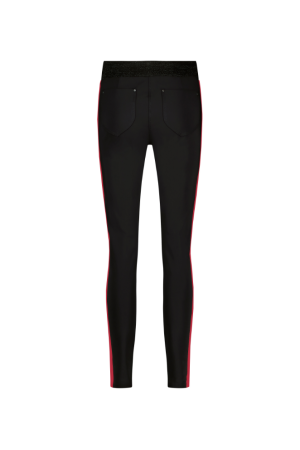 ZIP73 ZIP73 broek boord zwart/lipstick red w24/714/06/019 Broek 019 zwart/lipstick red