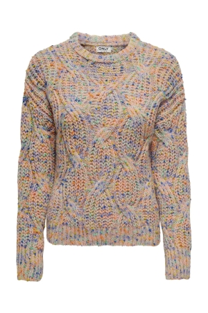 Only Only onlluca ls o-neck knt 15327589 Trui rose smoke multi color
