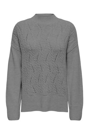 Only Only onlleise freya ls high neck knt 15328233 Trui medium grey melange