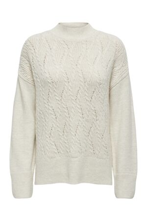 Only Only onlleise freya ls high neck knt 15328233 Trui whitecap gray