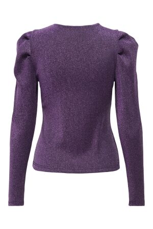 Only Only onlrich l/s glitter puff top jrs 15278055 T-shirt Lange mouw black liatris glitter
