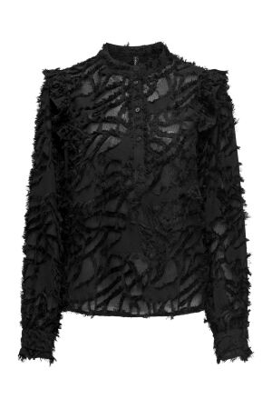 Only Only onlcammie l/s frill top ptm 15336702 T-shirt Lange mouw black