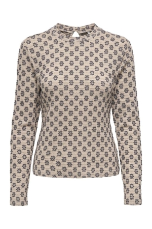 Only Only onlmarley l/s high neck top cs jrs 15334158 T-shirt Lange mouw humus flower (black)