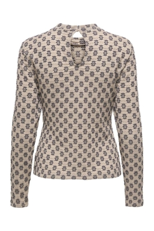Only Only onlmarley l/s high neck top cs jrs 15334158 T-shirt Lange mouw humus flower (black)