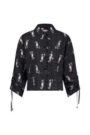 Studio Anneloes Studio Anneloes dionne dot panther blouse 11626 Blouse 9011 black/off white