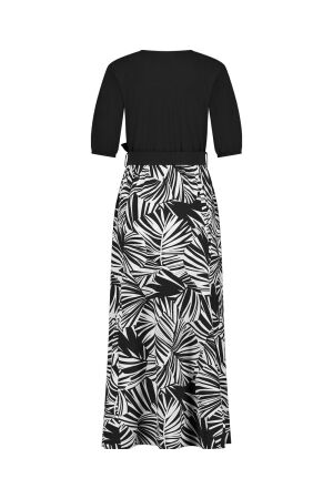 Studio Anneloes Studio Anneloes kristie palm dress 11571 Lange Jurken 1490 kit/black