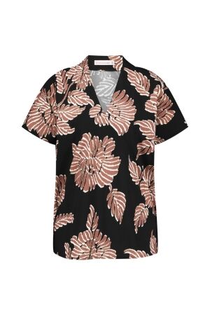 Studio Anneloes Studio Anneloes senne flower top 11641 T-shirt Korte mouw 9088 black/chocolate