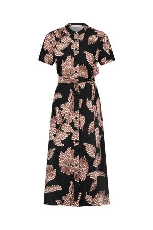 Studio Anneloes Studio Anneloes robin flower dress 11642 Jurk 9088 black/chocolate