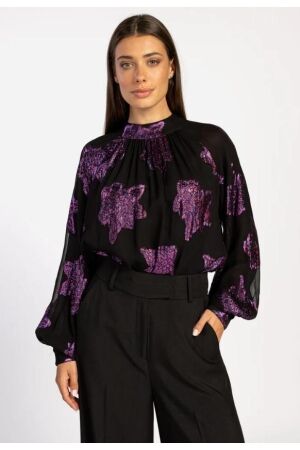 Aaiko Aaiko clara vis 311 T-shirt Lange mouw 192620 winter bloom