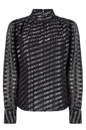 Aaiko Aaiko quinty zigzag pes 503 T-shirt Lange mouw 9 silver