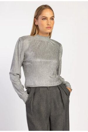 Aaiko Aaiko tory metallic pes 165 T-shirt Lange mouw 9 silver
