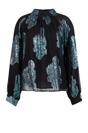 Aaiko Aaiko clara vis 311 T-shirt Lange mouw 195025 dark sea