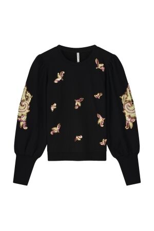 SUMMUM SUMMUM puff sleeve embellished sweater 3s5064-30656 Sweater 990 black