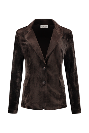 Helena Hart Helena Hart 7425uni blazer velour midi uni Blazers choco
