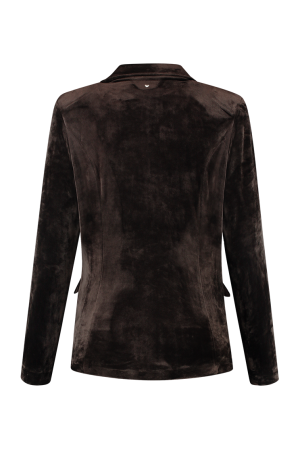 Helena Hart Helena Hart 7425uni blazer velour midi uni Blazers choco