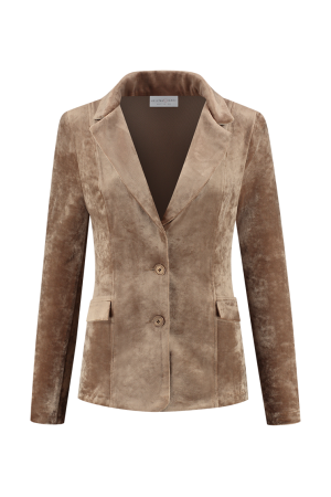 Helena Hart Helena Hart 7425uni blazer velour midi uni Blazers latte