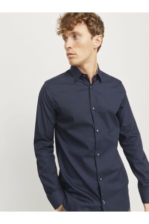J&J Premium J&J Premium jprblaleeds print dobby l/s shirt ln 12268132 Overhemd night sky comfort fit