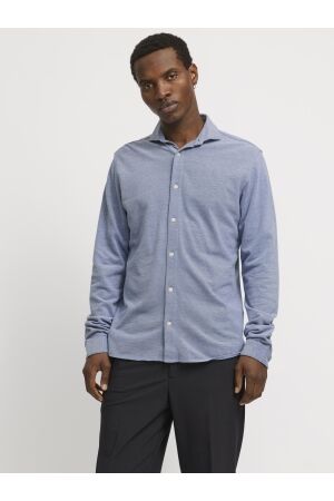 J&J Premium J&J Premium jprblalance pique l/s shirt smu 12269800 Overhemd chambray blue slim fit