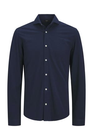 J&J Premium J&J Premium jprblalance pique l/s shirt smu 12269800 Overhemd naval academy slim fit