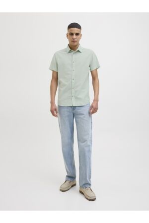 Jack & Jones Jack & Jones jjesummer shirt ss sn 12269329 Overhemd iceberg green
