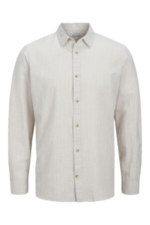 Jack & Jones Jack & Jones jjesummer shirt ls sn 12269315 Overhemd oxford tan stripe