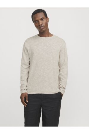 Jack & Jones Jack & Jones jjesummer knit crew neck sn 12269631 Trui crockery w. white