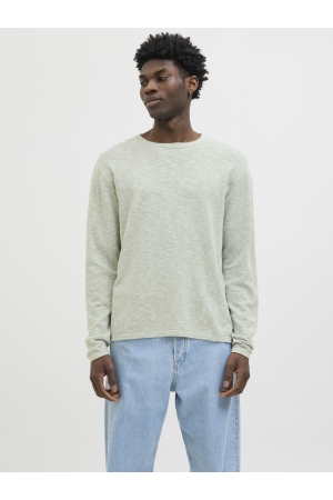 Jack & Jones Jack & Jones jjesummer knit crew neck sn 12269631 Trui iceberg green w. white