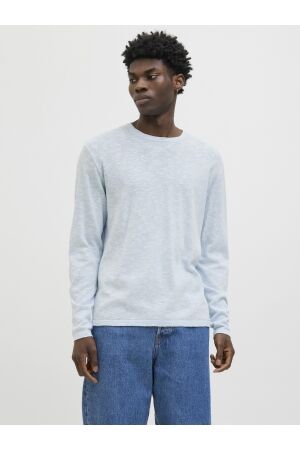 Jack & Jones Jack & Jones jjesummer knit crew neck sn 12269631 Trui chambray blue w. white