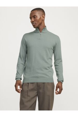 Jack & Jones Jack & Jones jjeemil knit half zip noos 12189339 Trui iceberg green
