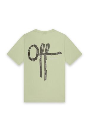 Off the Pitch Off the Pitch otp243028 tape off slim fit tee Print T-shirts 507 gleam green