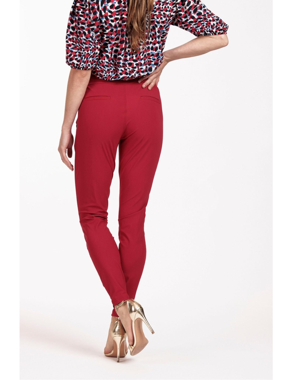 Studio Anneloes stairdown trousers 11746 Broek 3200 dark red Expresswear