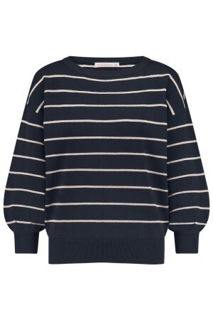Studio Anneloes Studio Anneloes farah stripe lurex pullover 11784 Trui 6914 dblue/kit