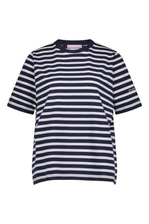 Studio Anneloes Studio Anneloes steffie stripe tshirt 11787 T-shirt Korte mouw 6911 dark blue/off white 6911 dark blue/off white