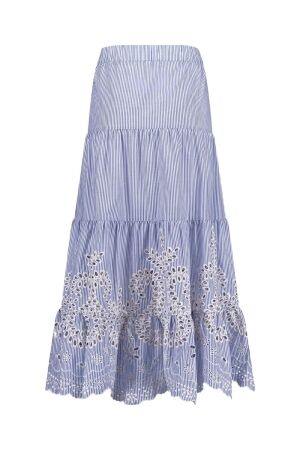 Studio Anneloes Studio Anneloes nola embroidery skirt 11804 6617 light blue/ecru 6617 light blue/ecru