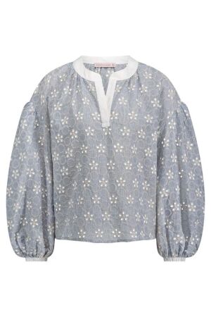 Studio Anneloes Studio Anneloes marcha embroidery blouse 11801 Blouse 6614 light blue/kit