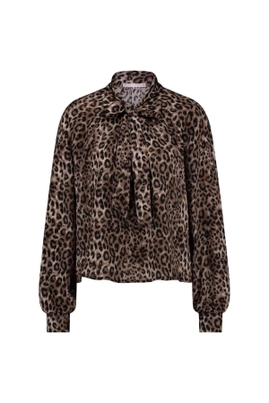 Studio Anneloes Studio Anneloes frances satin animal blouse 11864 Blouse 8890 chocolate/black
